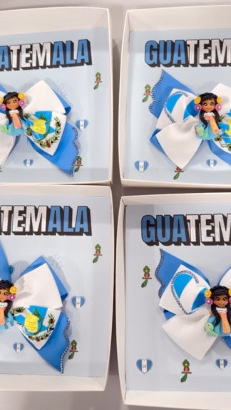 Guatemala Hair Bow With Clay Doll