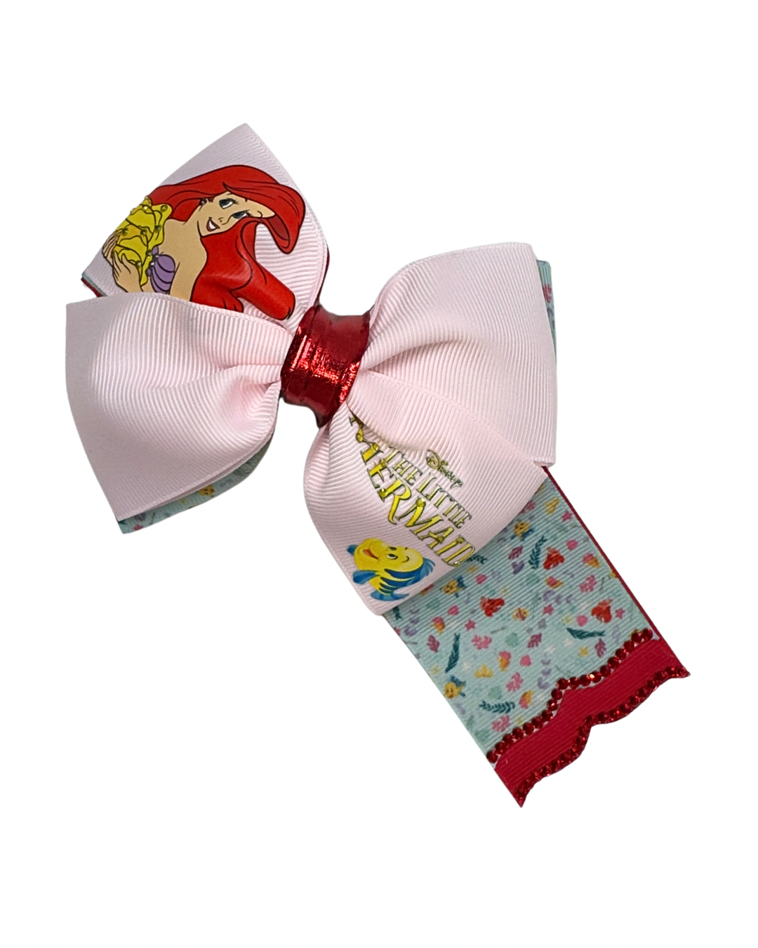 Red Mermaid Hair Bow by The Bowing Bow