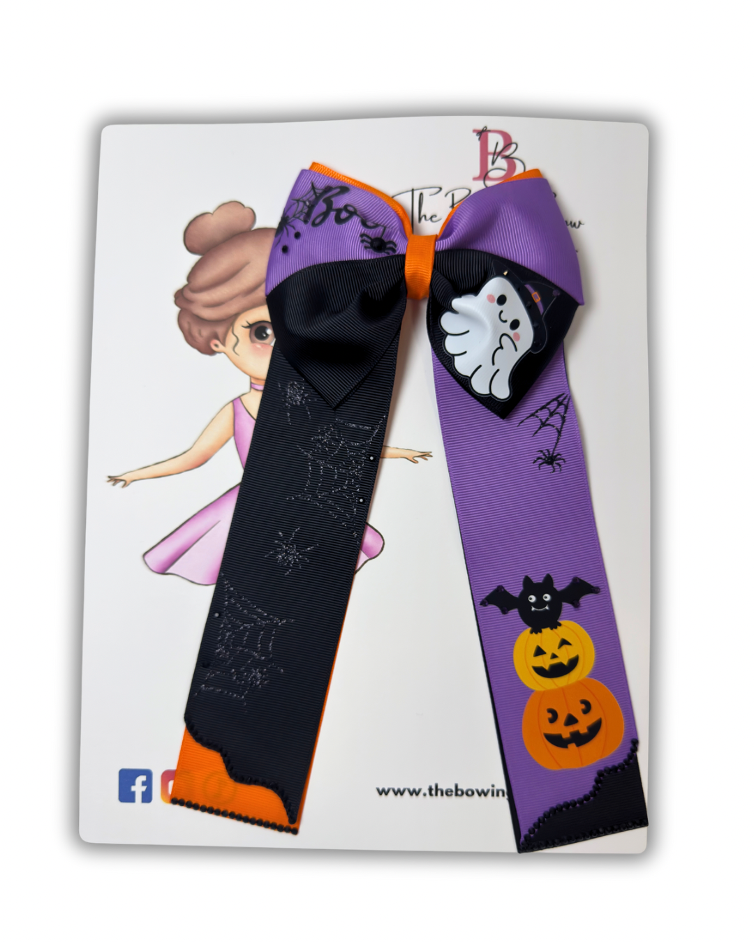 Spooky Cute Halloween Hair Bow - Ghost & Pumpkin Edition