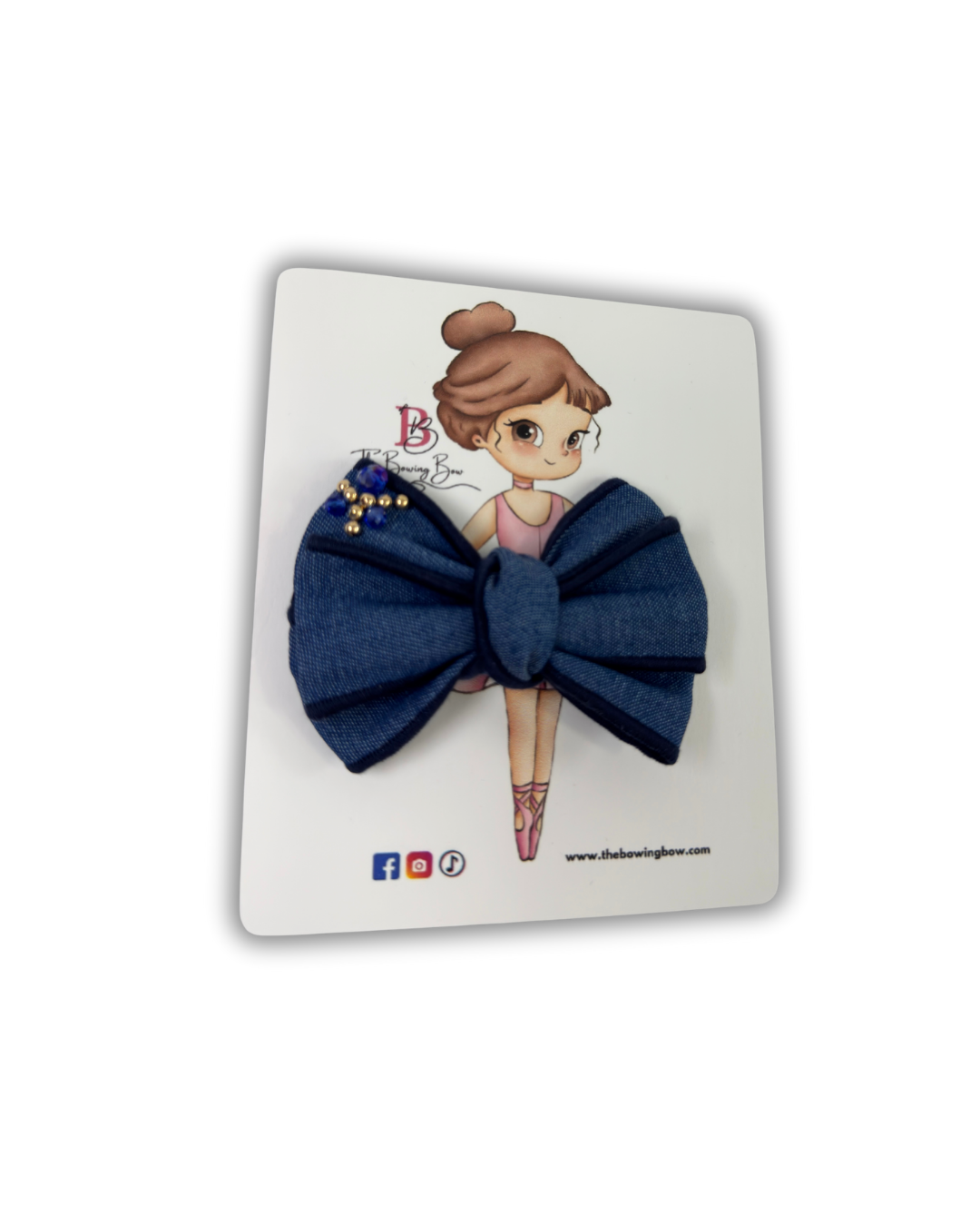 Denim Blossom Sparkle Bow
