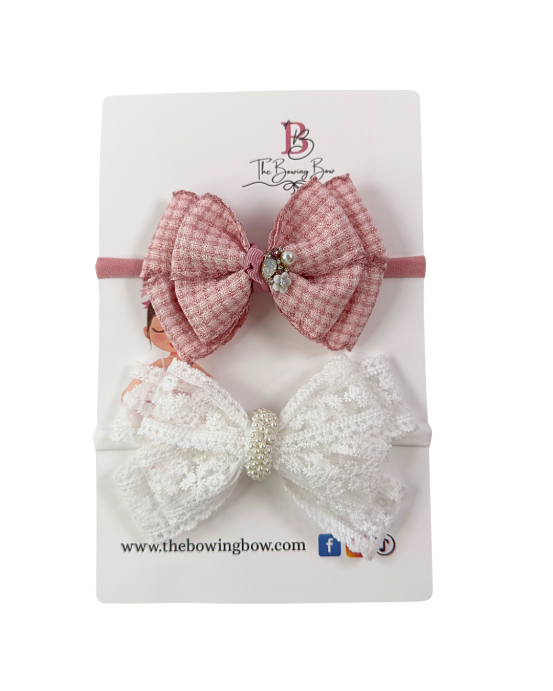 Princess Lace Headbands bows by The Bowing Bow