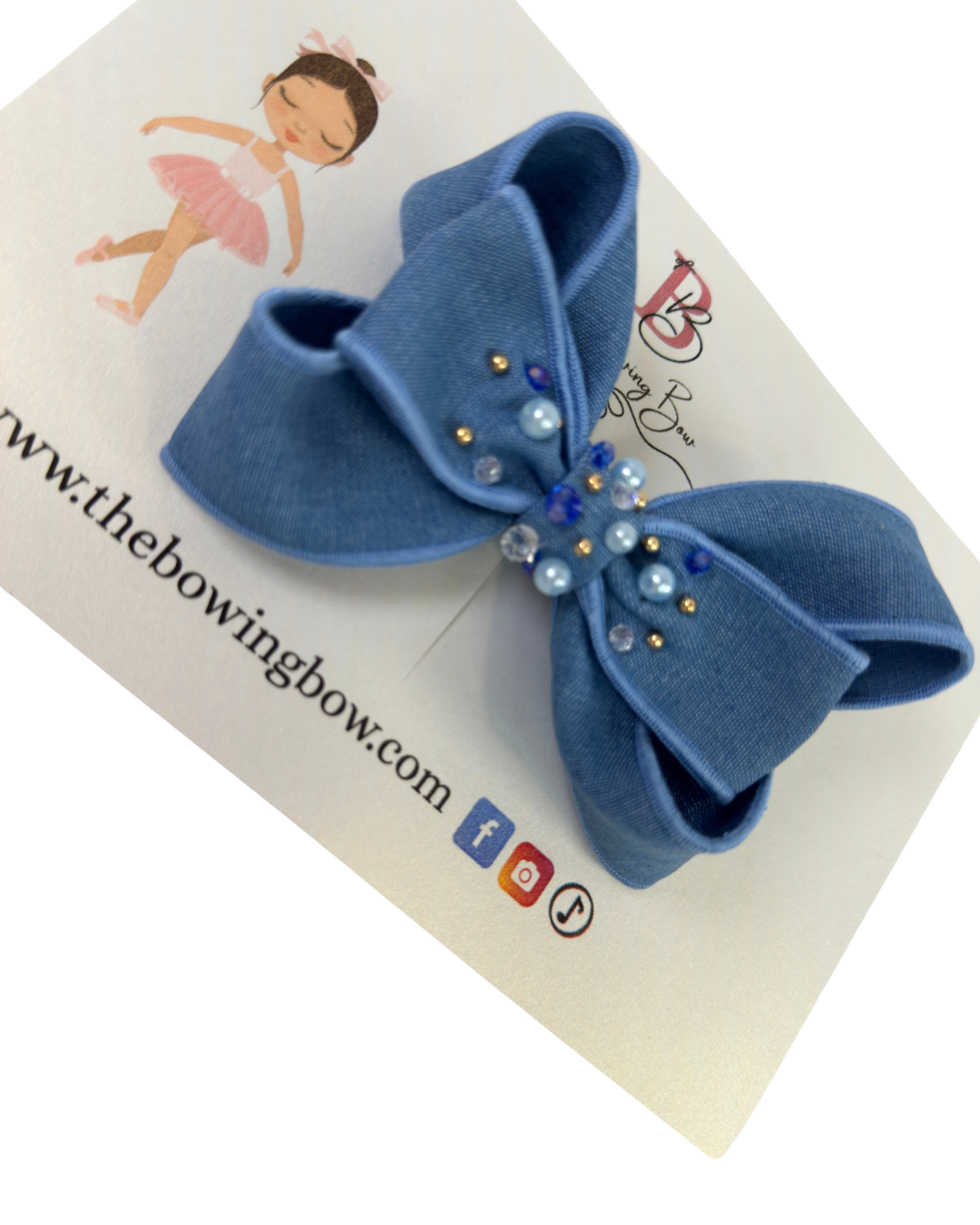 Denim Sapphire Bow