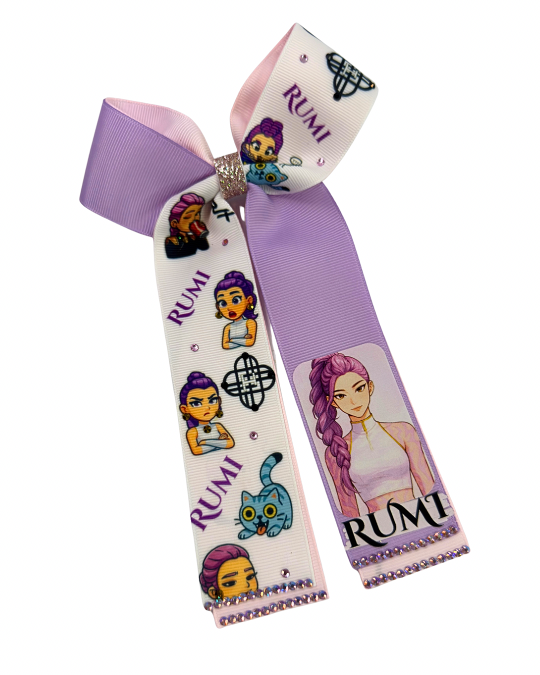 Long Tale Purple Hair Bow by The Bowing Bow