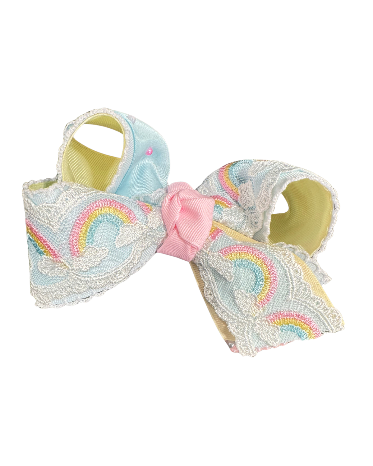 Rainbow Lace Hair Bow