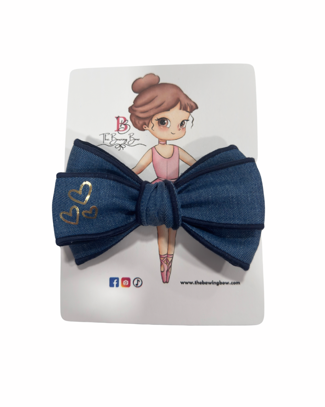 Denim Heartfelt Bow