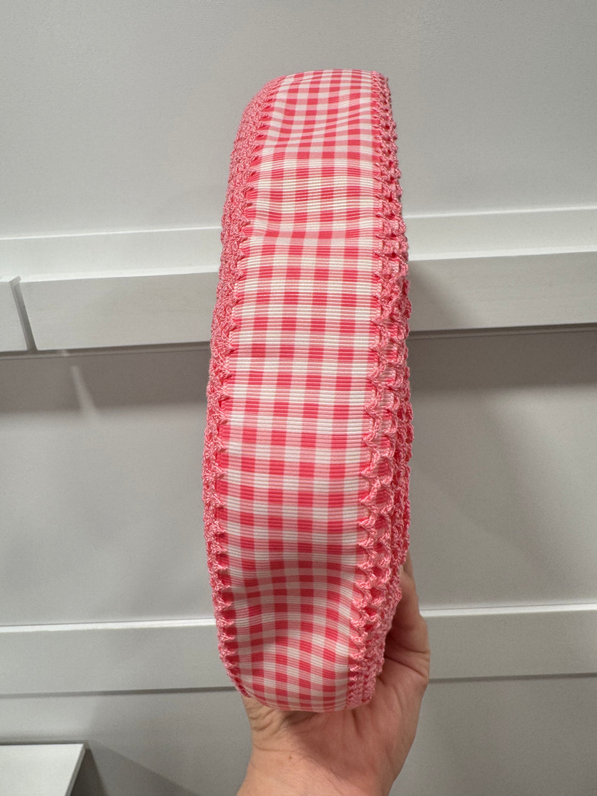 Moonstitch Ribbon 1.5 in gingham pink print