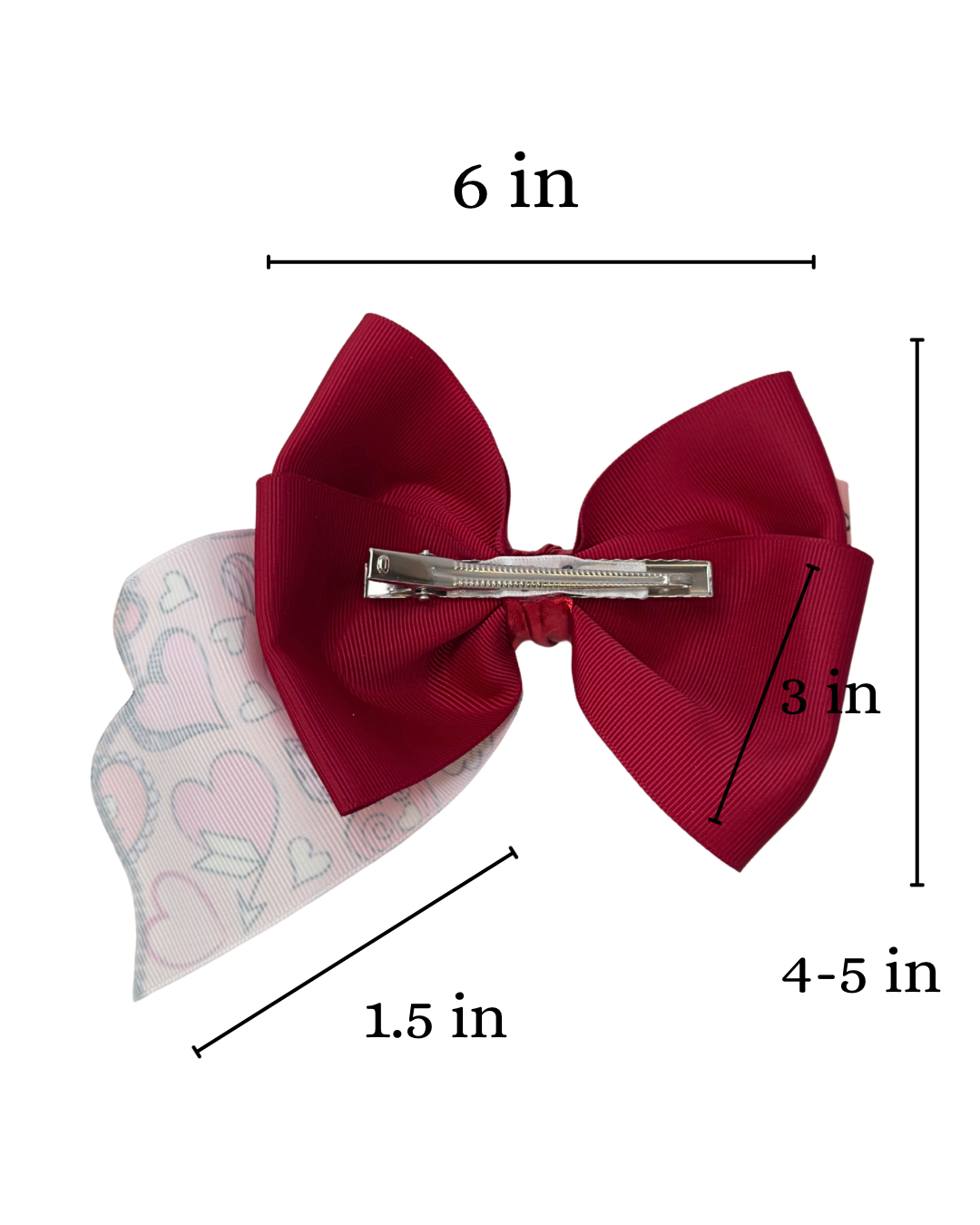 Coquette Hearts Hair Bow
