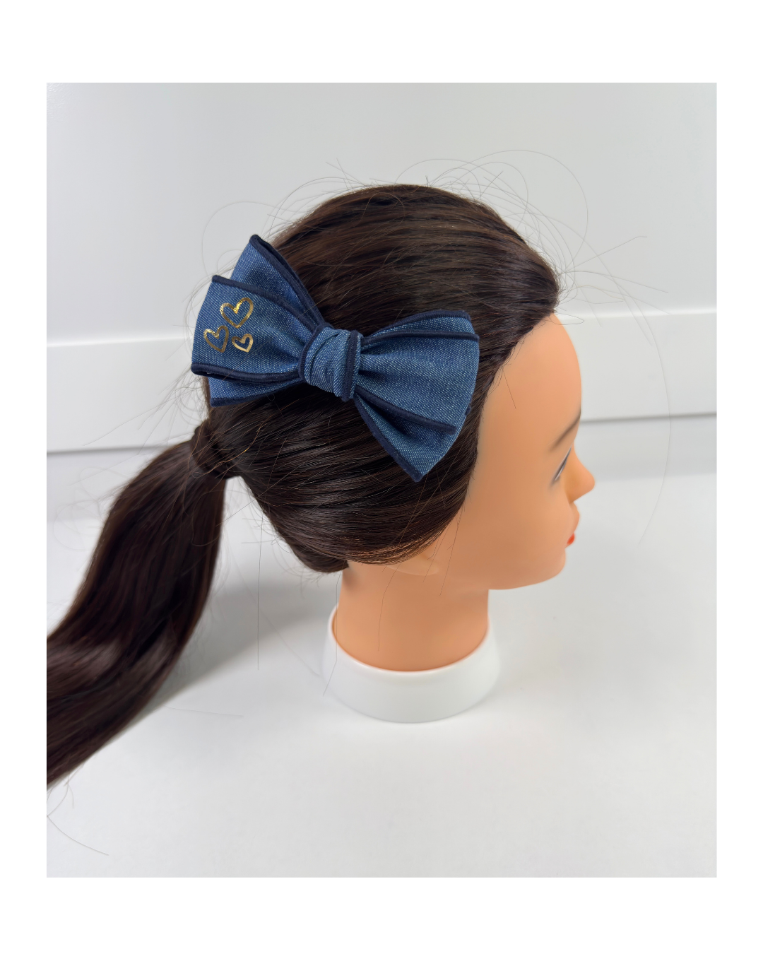 Denim Heartfelt Bow