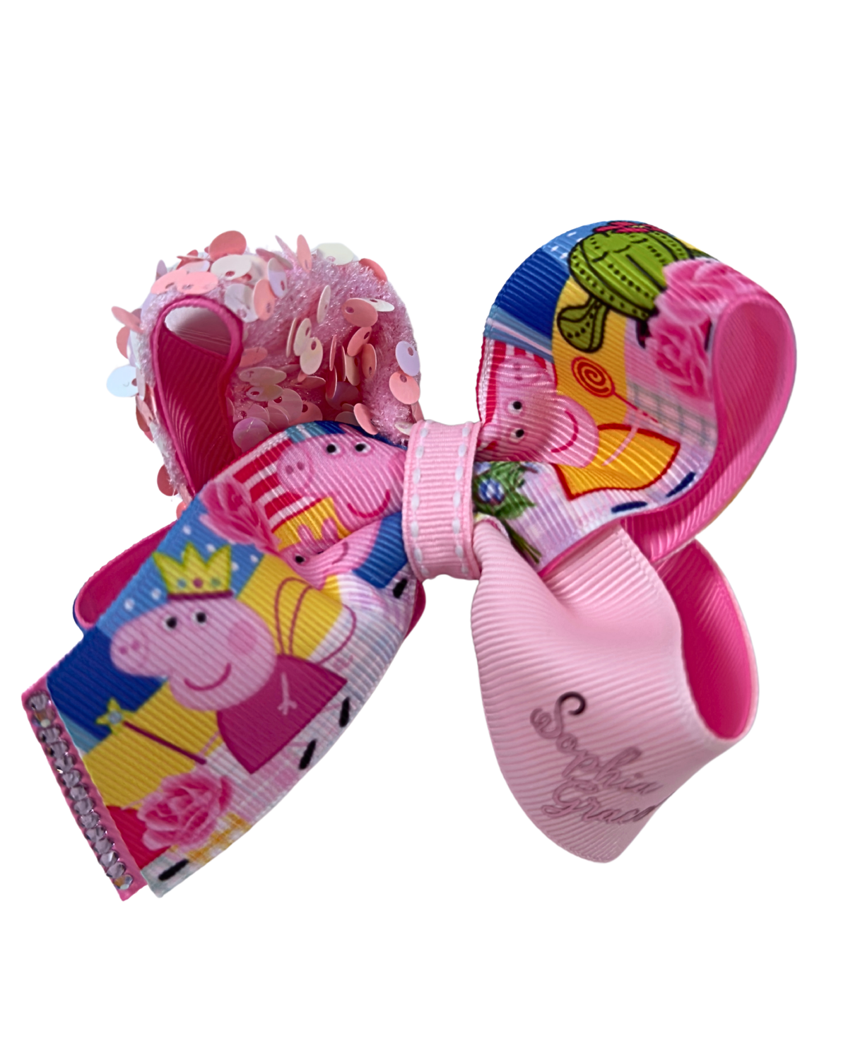 Custom peppa Hair Bow by The Bowing Bow