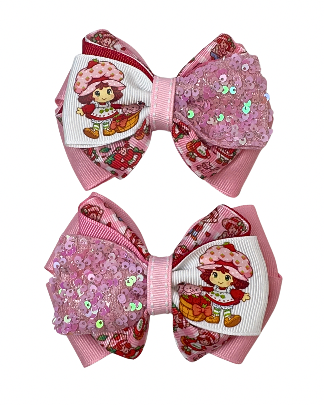 Strawberries and Sequins Hair Bow by The Bowing Bow