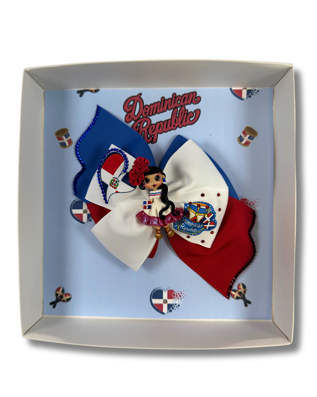 Dominican Republic Gift Set with Clay Doll by The Bowing Bow