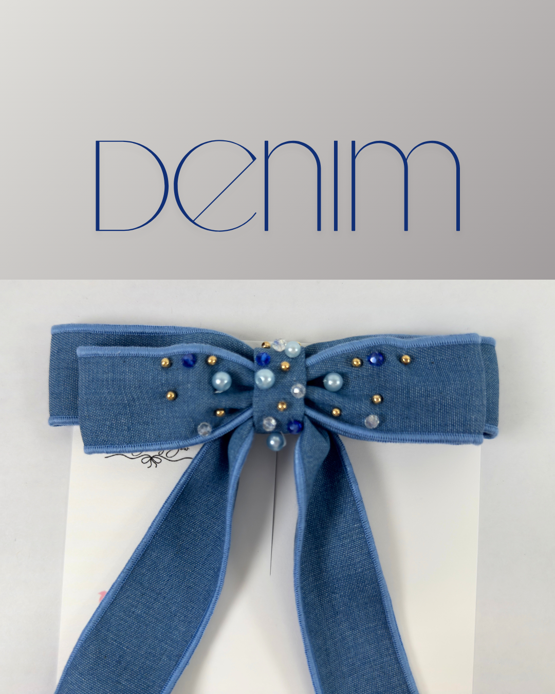Denim Gem Bows