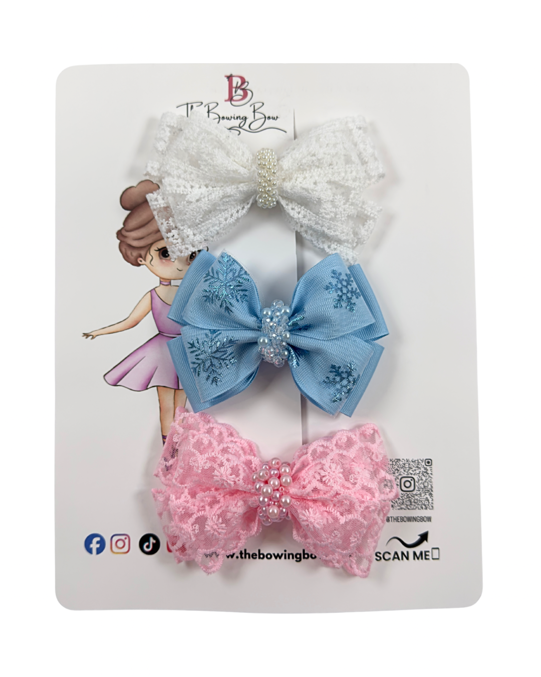 Lace Bow Set Trio by The Bowing Bow