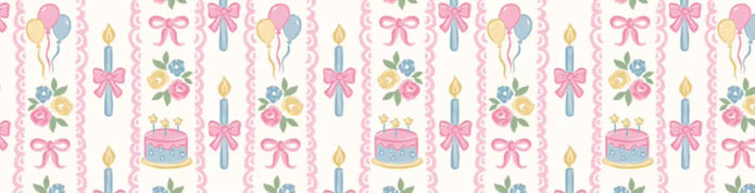 Moonstitch Ribbon 1.5 in with pink Edge Birthday Party