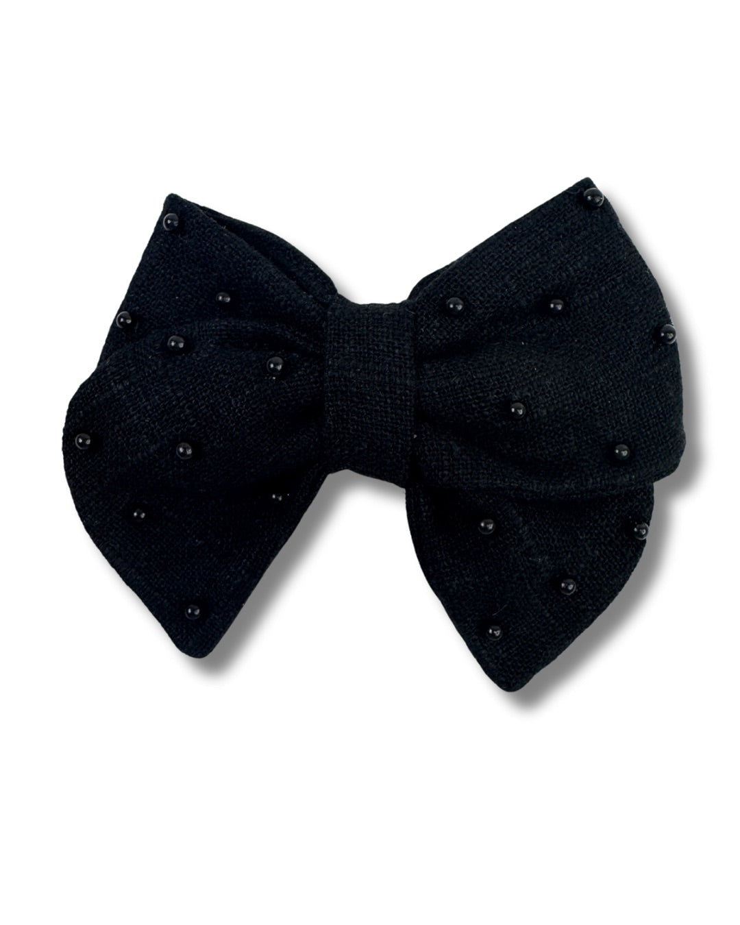 Linen Pearl Hair Bow (Small)