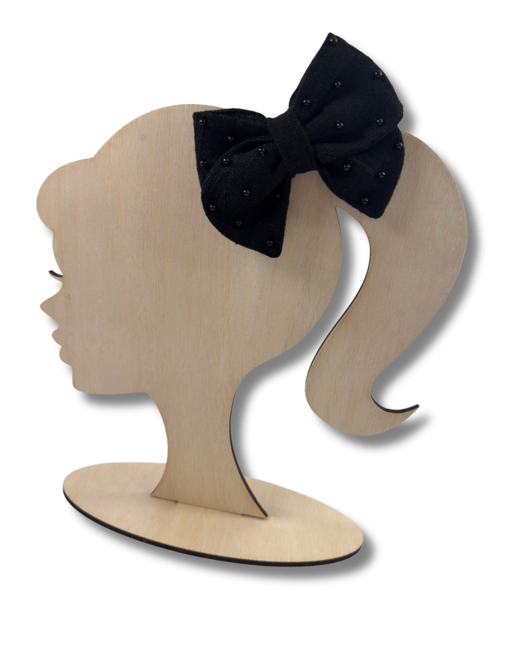 Linen Pearl Hair Bow (Small)