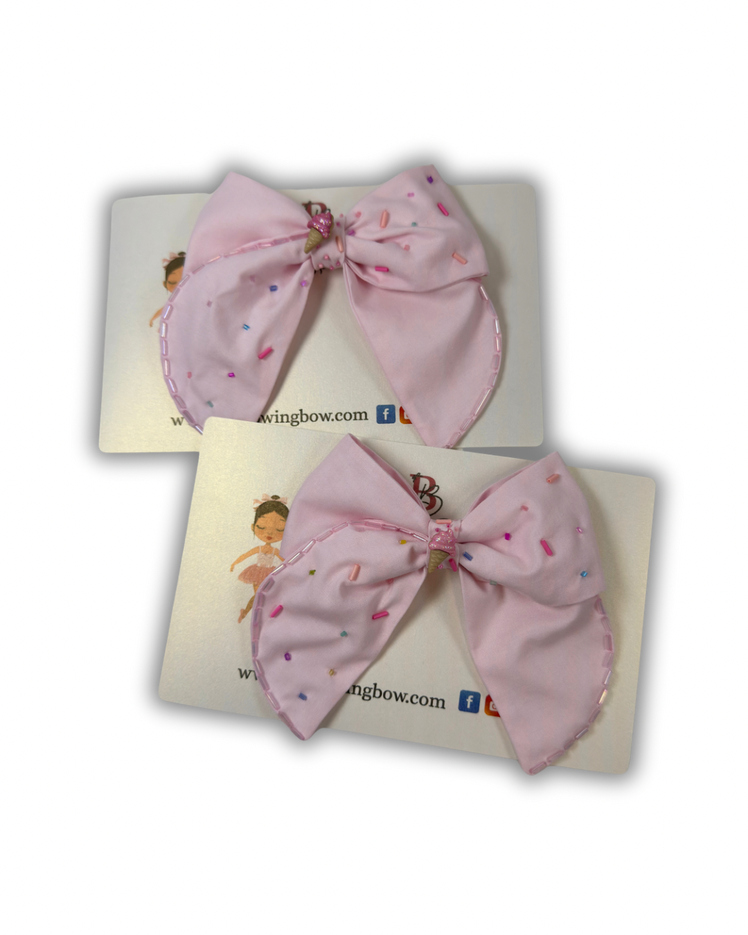 Pink Ice Cream Cone Bow