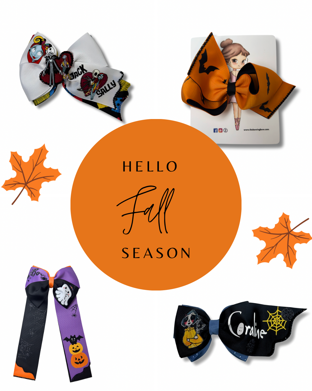 Fall Season or Halloween Hair Bows