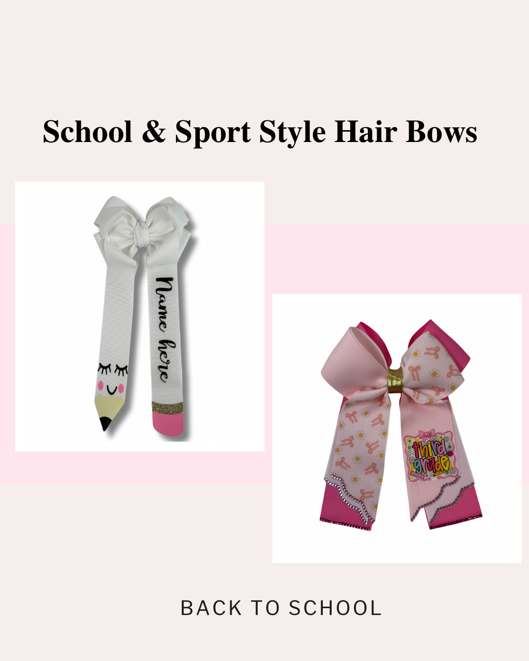 School and Sport Customizable Hair Bows