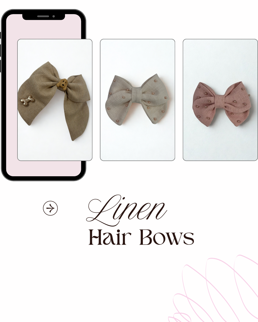 Linen Hair Bows