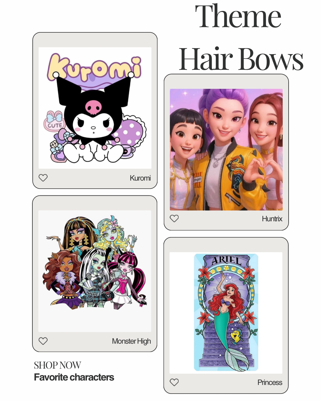 Theme Hair Bows Collection