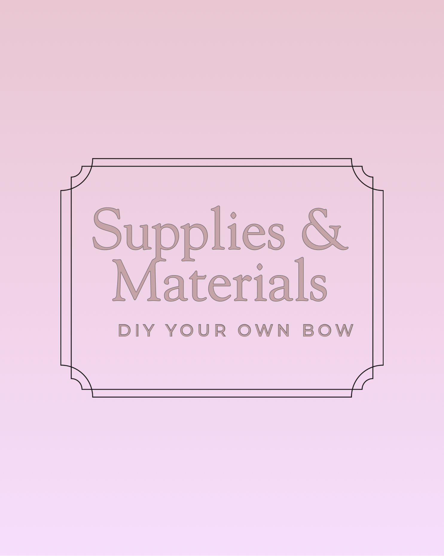 Supplies & Materials