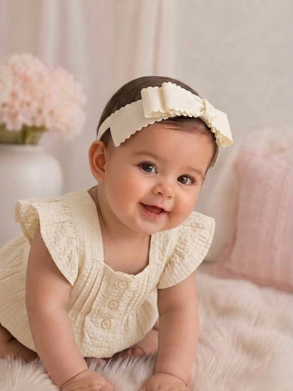 Scalloped Hair Bow Headband Set