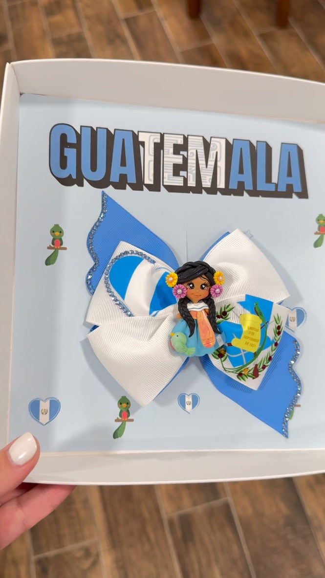Guatemala Hair Bow With Clay Doll
