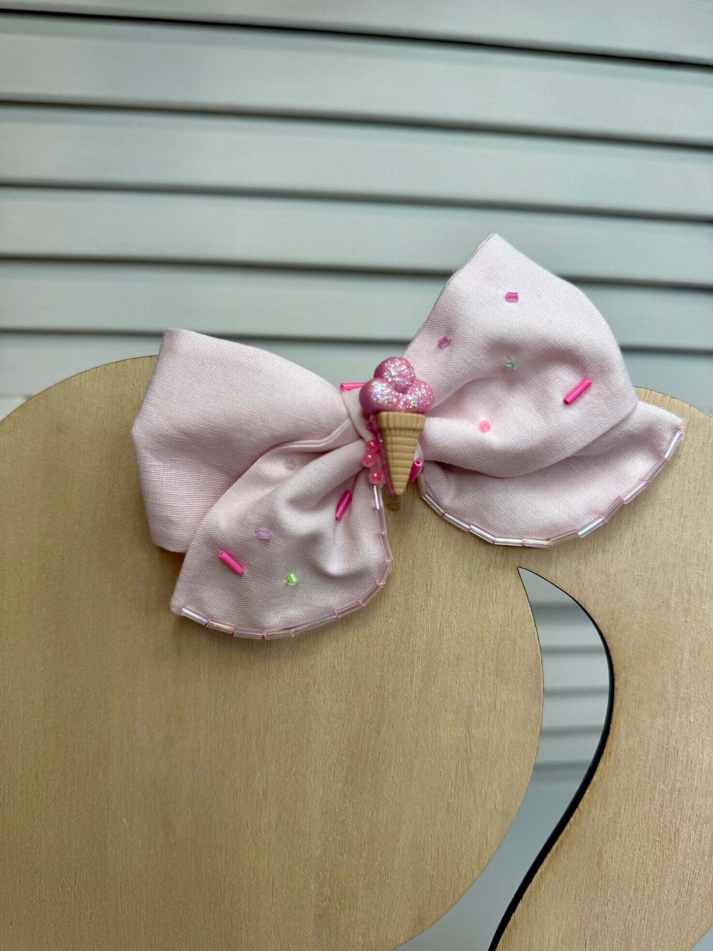 Pink Ice Cream Cone Bow