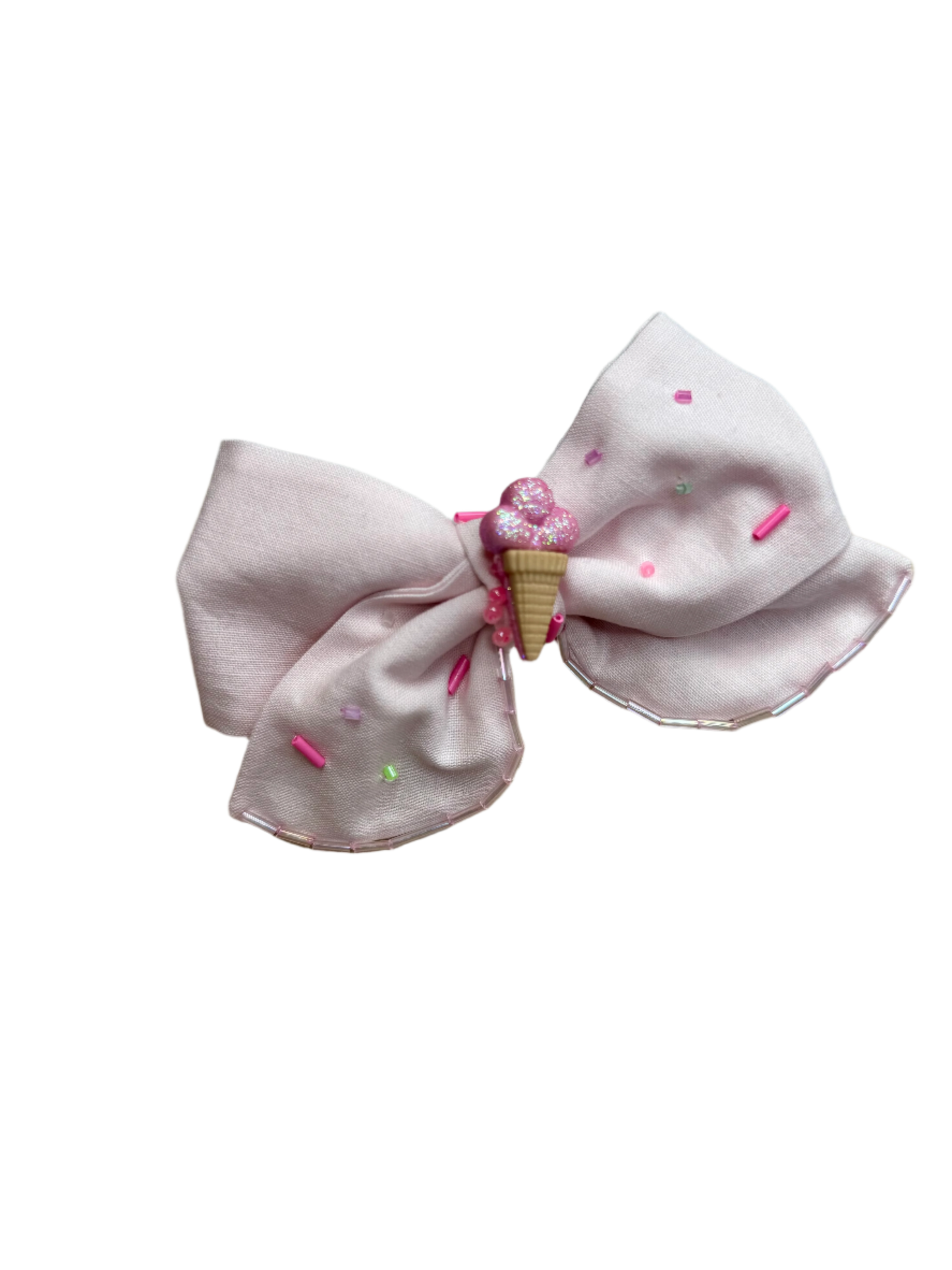 Pink Ice Cream Cone Bow