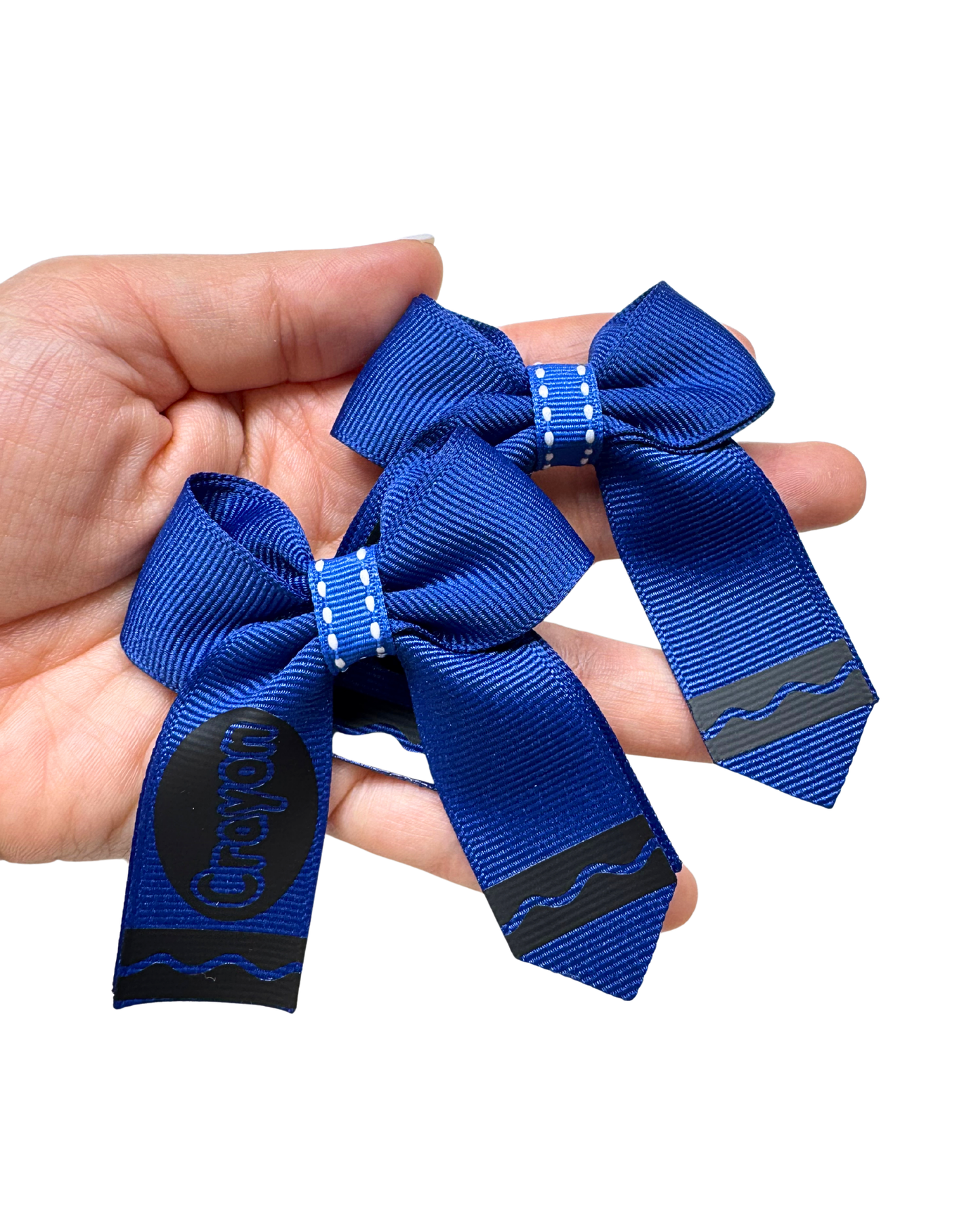 Crayon Style Hair Bow Mini Size