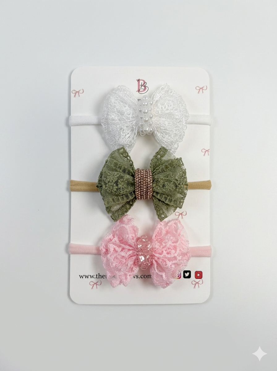 Baby Lace Hair Bow / Head Bands