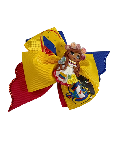 Colombia Hair Bow With Clay Doll