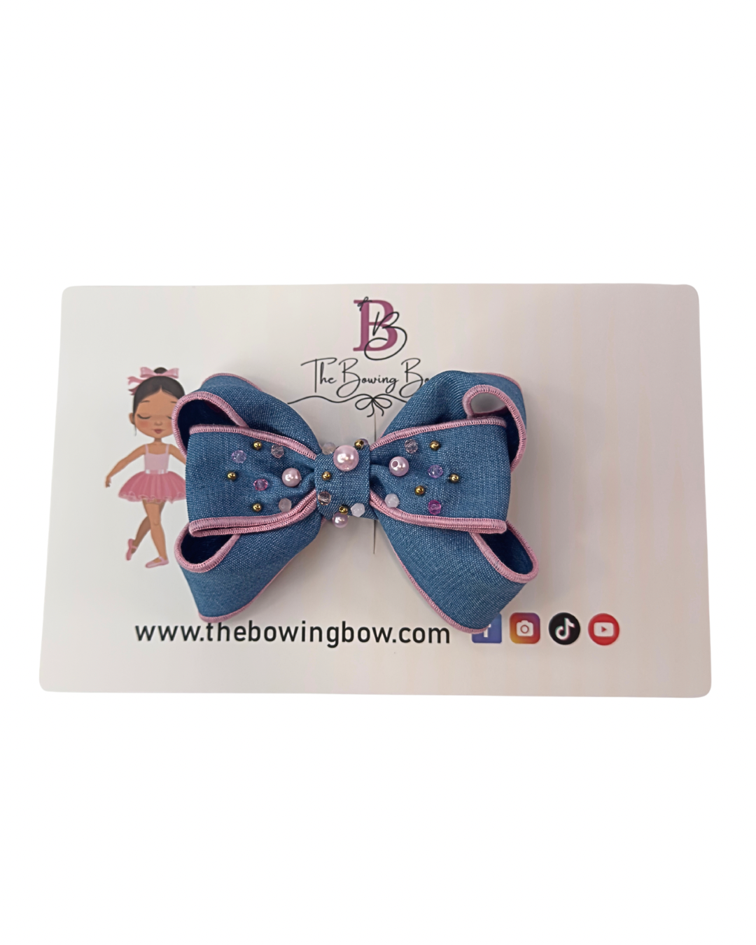 Denim Sapphire Bow