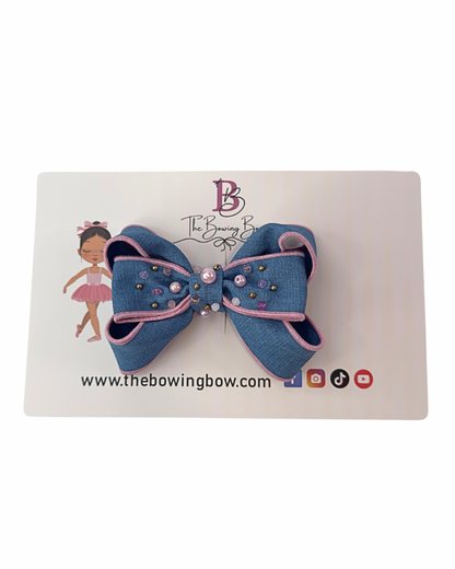 Denim Sapphire Bow