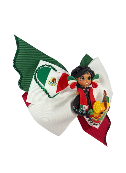Mexican Hair Bow With Clay Doll
