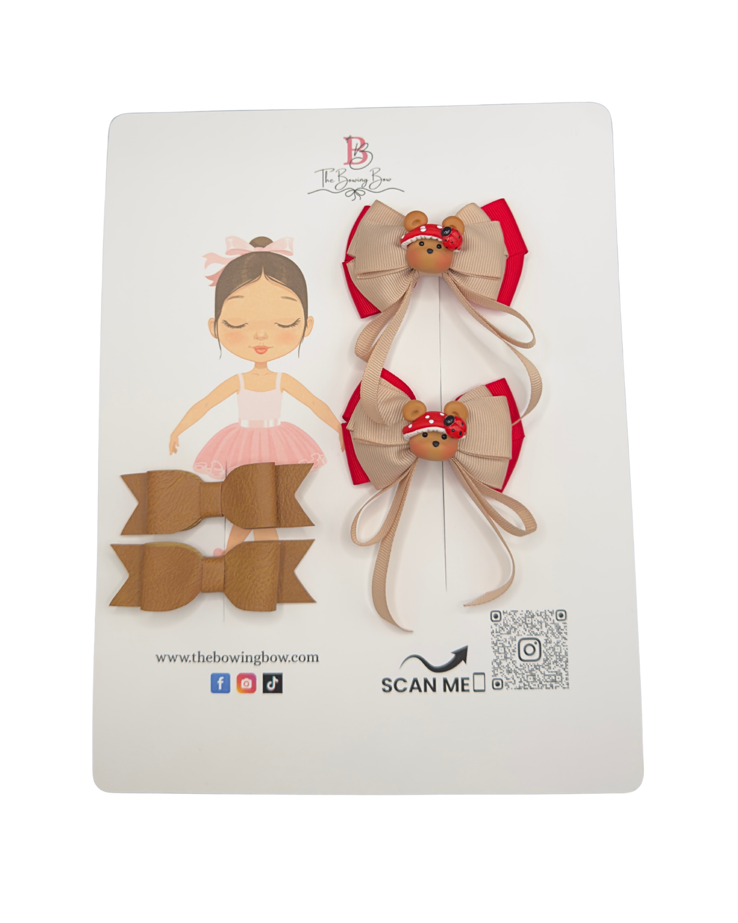 Ladybug Bear Bow Set