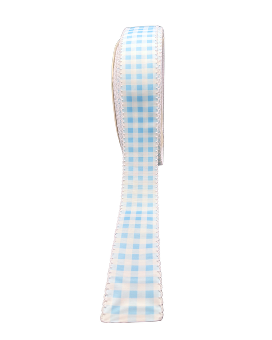 Moonstitch ribbon blue gingham ribbon