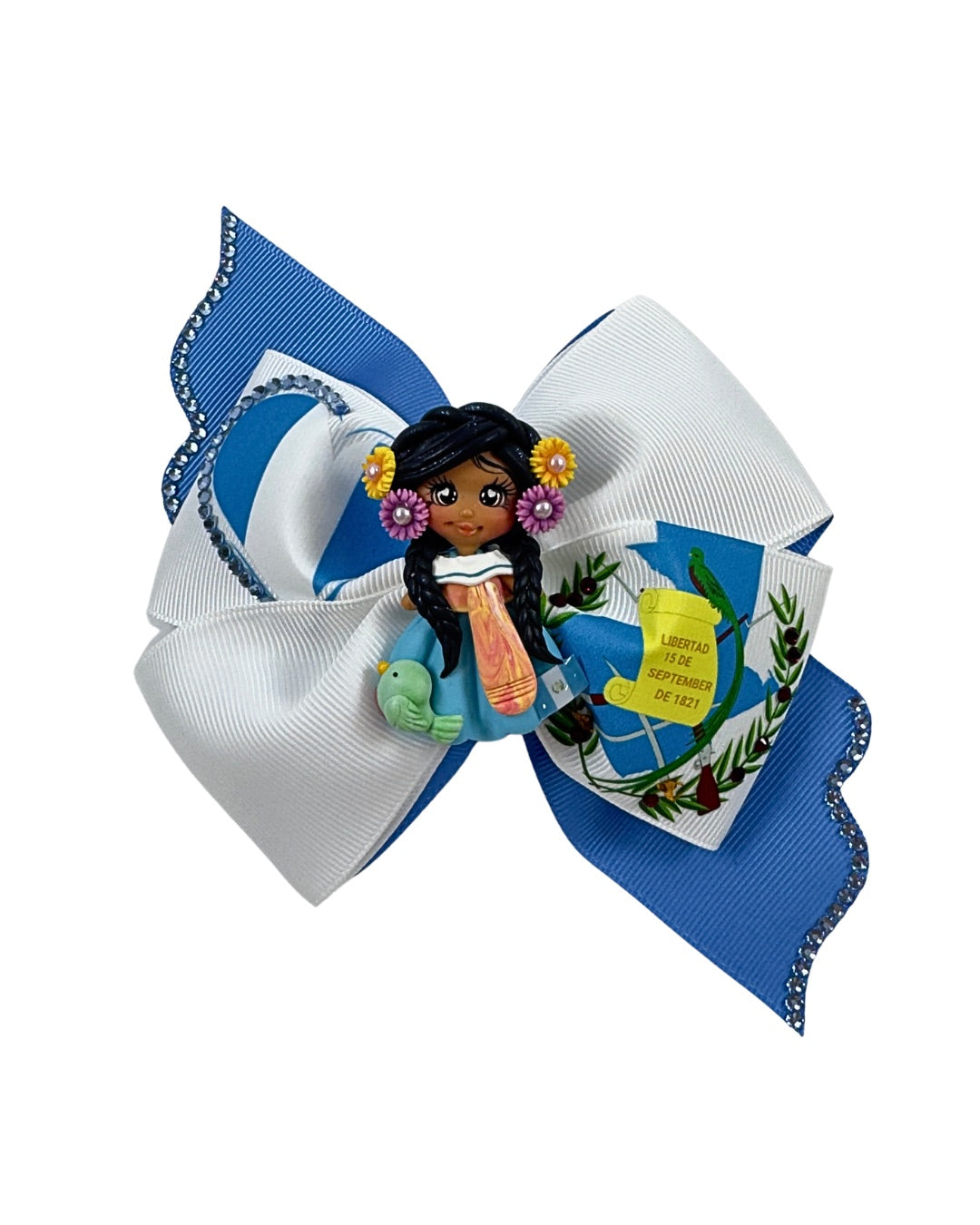 Guatemala Hair Bow With Clay Doll