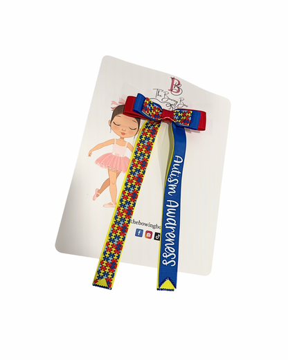 Autism Awareness Hair Bow