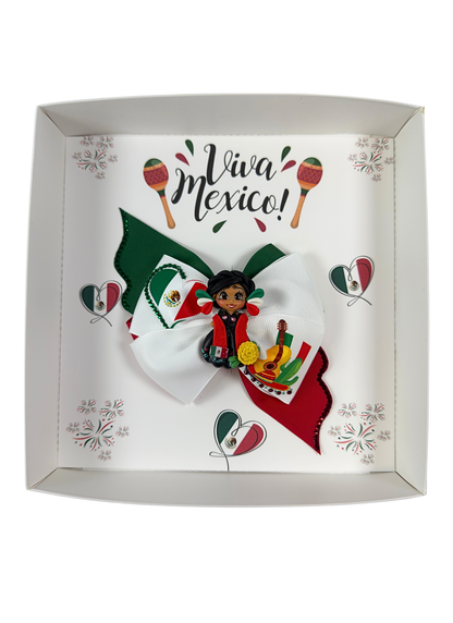 Mexican Hair Bow With Clay Doll