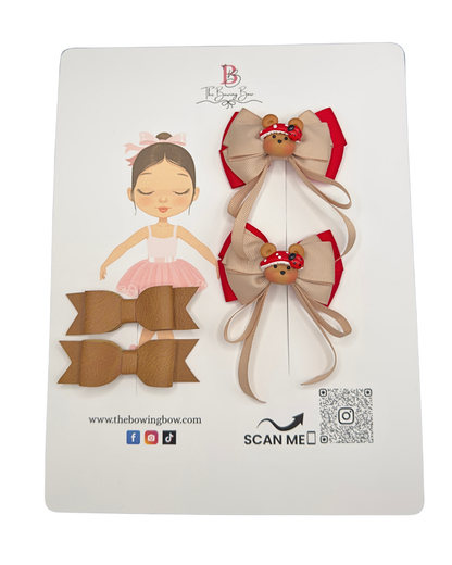 Ladybug Bear Bow Set