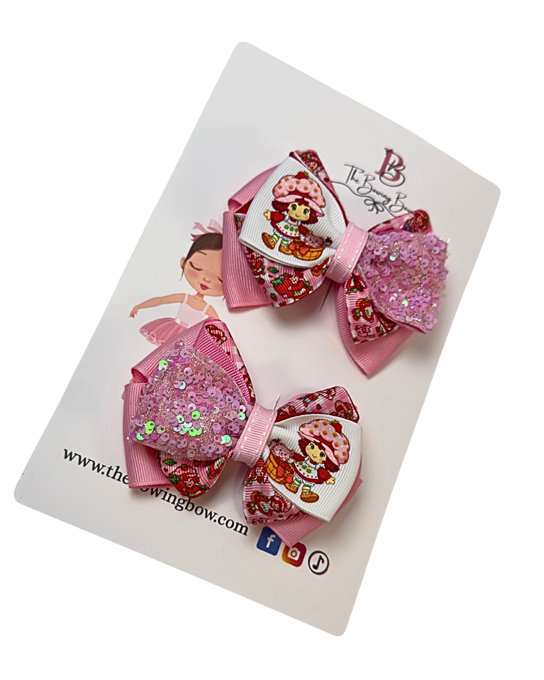 Strawberries and Sequins Hair Bow