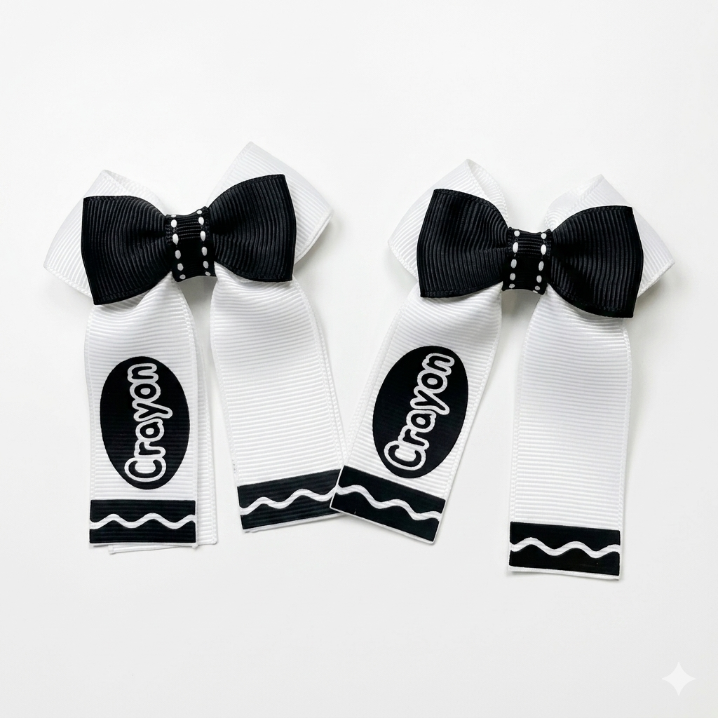 Crayon Style Hair Bow Mini Size