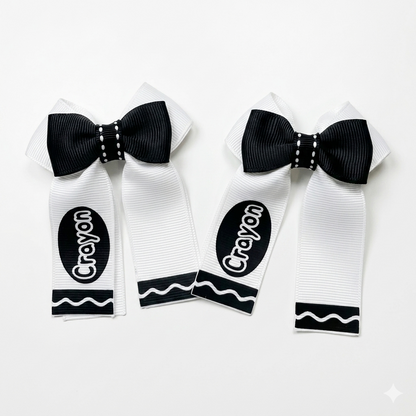 Crayon Style Hair Bow Mini Size