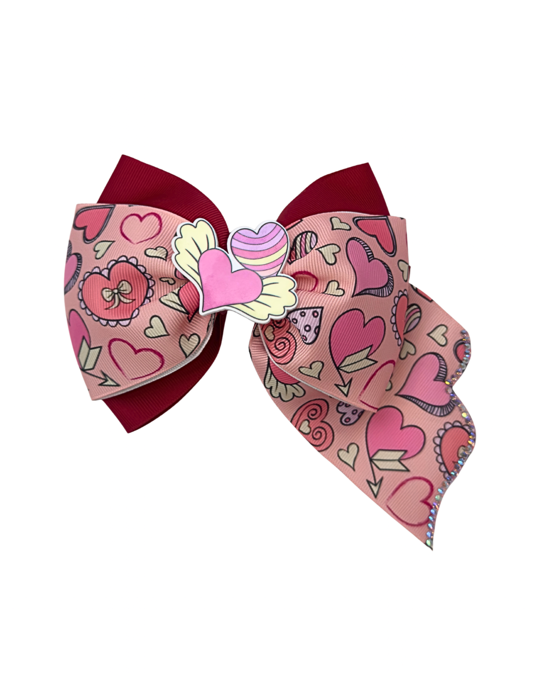 Coquette Hearts Hair Bow