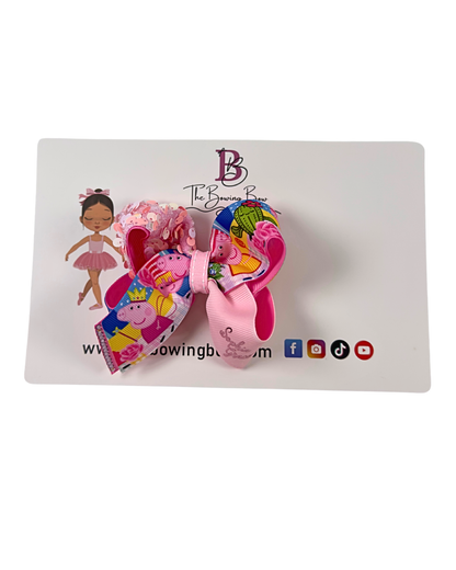 Custom peppa Hair Bow