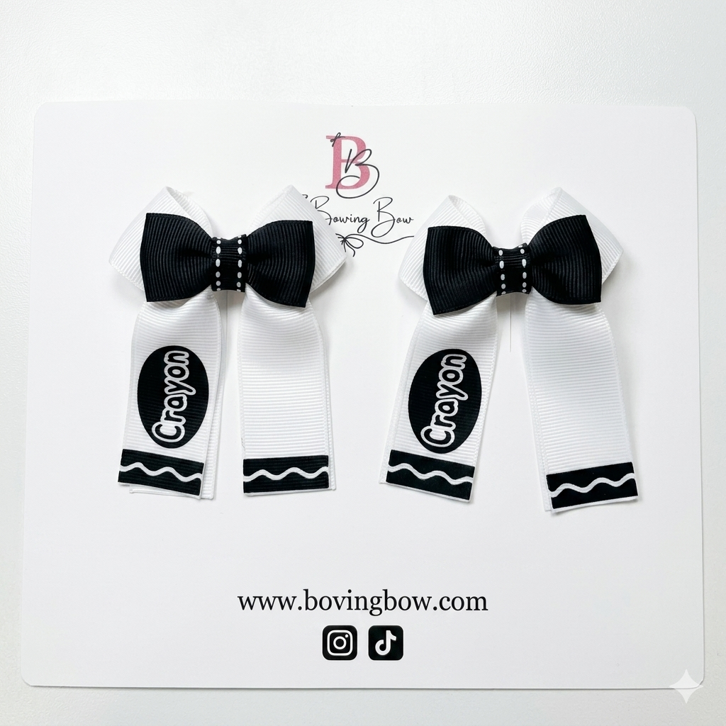 Crayon Style Hair Bow Mini Size