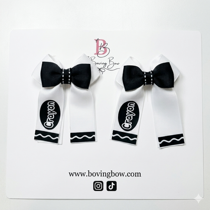 Crayon Style Hair Bow Mini Size