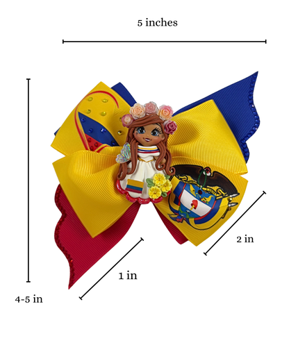 Colombia Hair Bow With Clay Doll